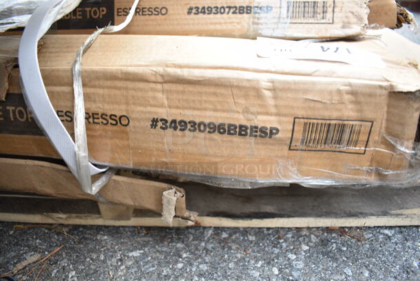 BRAND NEW SCRATCH AND DENT! Lancaster Table & Seating 3493072BBESP 30" x 72" Wood Butcher Block Table Top with Espresso Finish. May Be Missing Pieces.  - Image 3 of 3