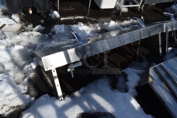 Stainless Steel Commercial Wall Mount Counter w/ 2 Sink Bays and 2 Faucets. Bays 15.5x11x7 - Image 4 of 4