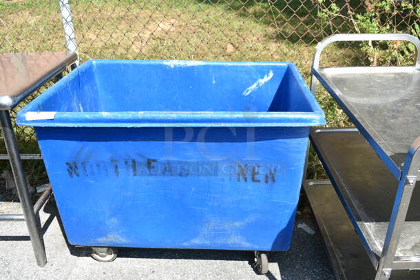 2 Items; Blue Poly Bin and Black Dolly. 42x31x32, 28x17x10. 2 Times Your Bid!  - Image 4 of 6