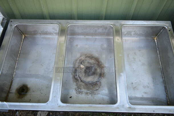 Metal Commercial Gas Powered 3 Bay Steam Table w/ Under Shelf.  - Image 4 of 7