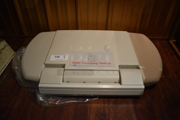 Tan Poly Wall Mount Diaper Changing Station. 34x3.5x21. (bar) - Image 3 of 3