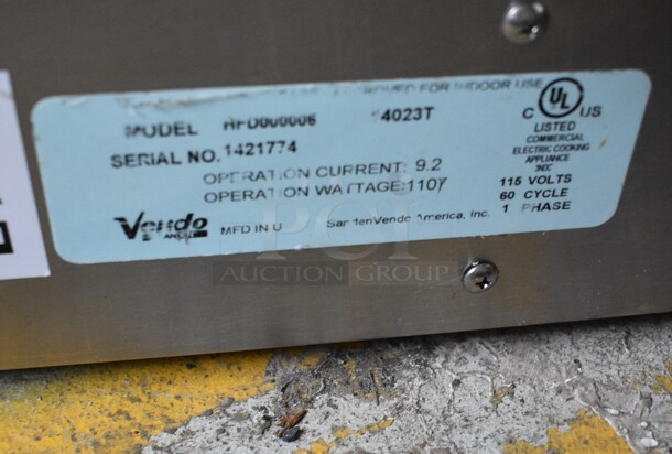 Vendo Model RFD000006 Stainless Steel Commercial Countertop Warming Merchandiser Display Case. 115 Volts, 1 Phase. 35x20x28. Tested and Working! - Image 6 of 6