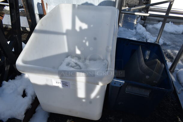 White Poly Ingredient Bin and Poly Bin w/ Contents. - Image 1 of 4