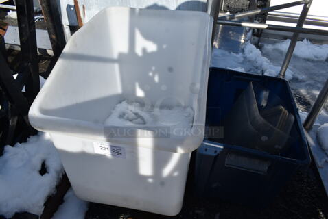 White Poly Ingredient Bin and Poly Bin w/ Contents.