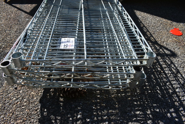 ALL ONE MONEY! Lot of 5 Chrome Finish Wire Shelves. 60x18x1.5 - Image 3 of 3
