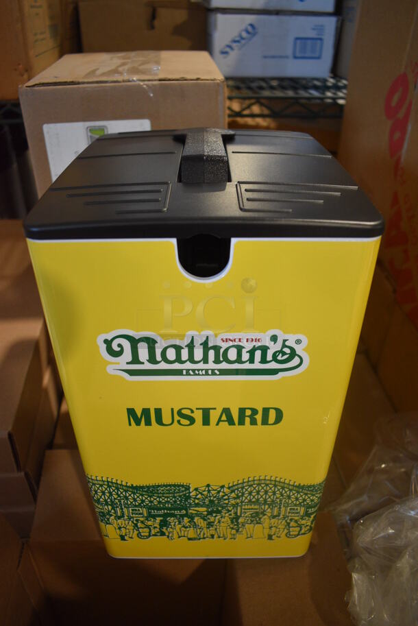 7 BRAND NEW IN BOX! Server Nathans Mustard Dispensers. 7.5x9x12. 7 Times Your Bid!