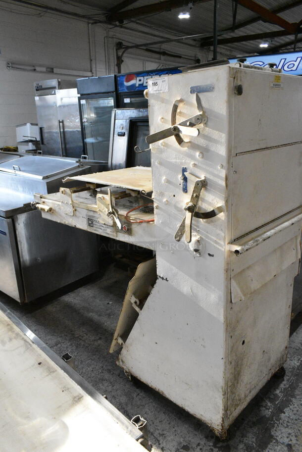 Metal Commercial Floor Style Dough Sheeter on Commercial Casters. Cannot Test Due To Cut Power Cord - Image 1 of 8
