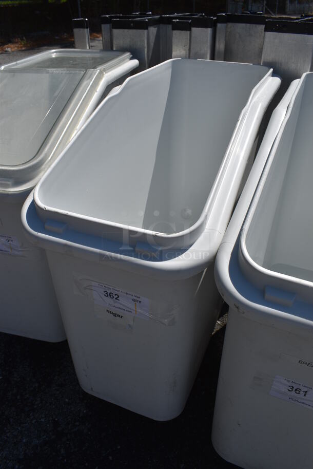 White Poly Ingredient Bin on Commercial Casters. 13x30x28 - Image 2 of 3