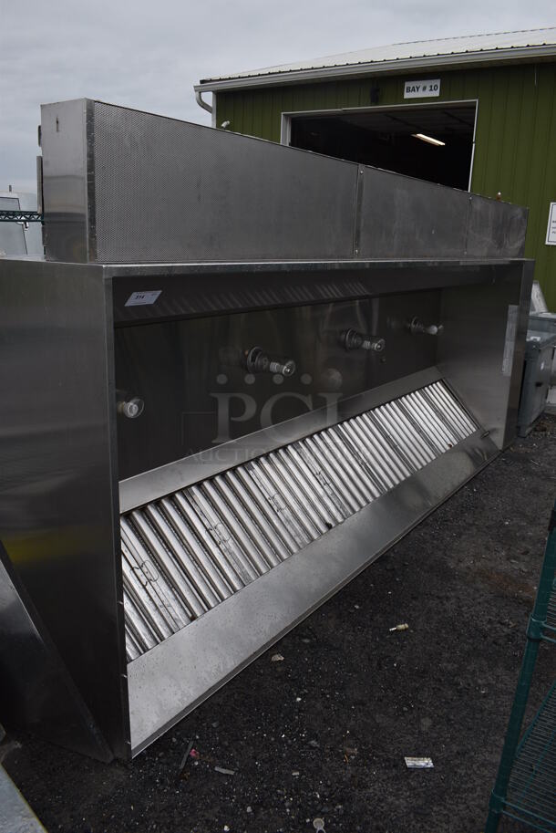 13' CaptiveAire Model 5424 PK-ND-2 Q SELF CONTAINED Stainless Steel Commercial Grease Hood w/ Make Up Air Vent. 156x68x26 - Image 1 of 10