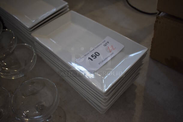 22 White Ceramic Rectangular Plates. 5.5x10x1. 22 Times Your Bid! - Image 3 of 4