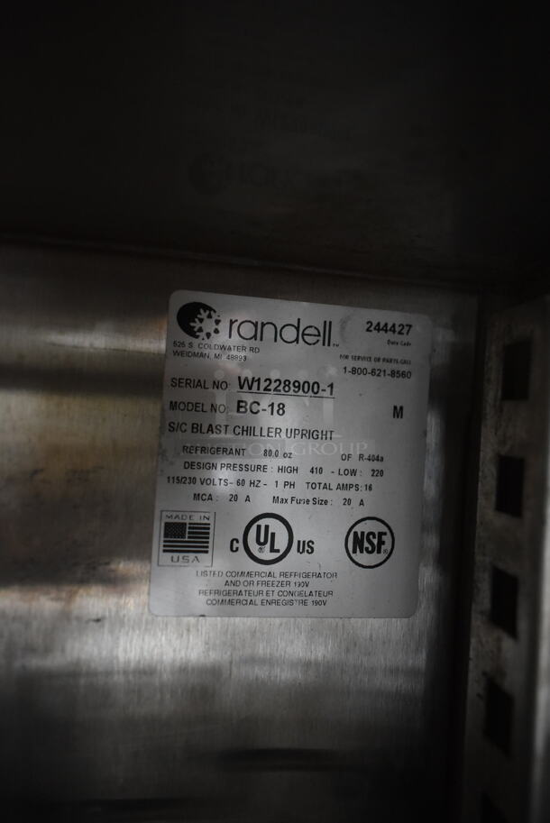 2015 Randell BC-18 Stainless Steel Commercial Blast Chiller. 115/230 Volts, 1 Phase.  - Image 6 of 7