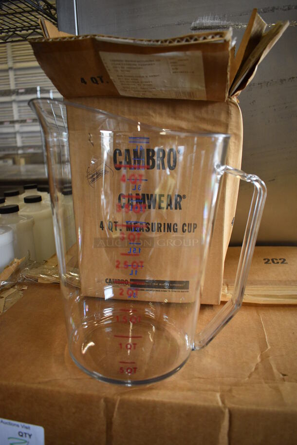 ALL ONE MONEY! Lot of 6 BRAND NEW IN BOX! Cambro Clear Poly 4 Quart Pitchers! 10x7x11 - Image 1 of 4