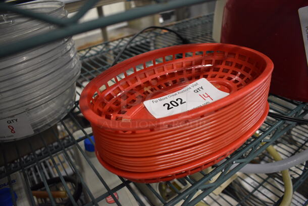 14 Red Poly Food Baskets. 9.5x6x2. 14 TR1278TRM - Image 3 of 3