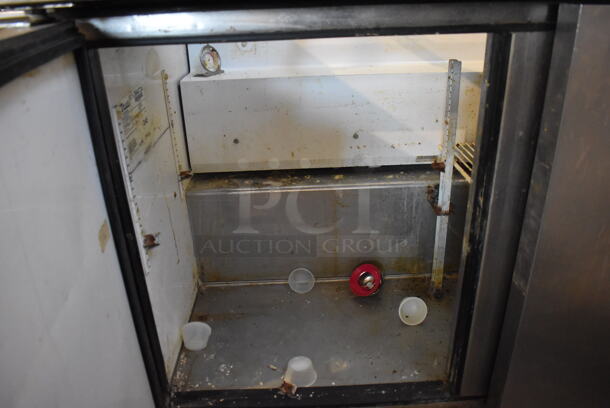True TSSU-48-12 Stainless Steel Commercial Sandwich Salad Prep Table Bain Marie Mega Top w/ Over Shelf on Commercial Casters. 115 Volts, 1 Phase. 48x30x53. Tested and Working! - Image 6 of 8