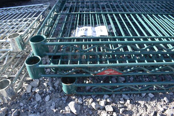 ALL ONE MONEY! Lot of 4 Metro Green Finish Wire Shelves. 42x18x1.5 - Image 2 of 3