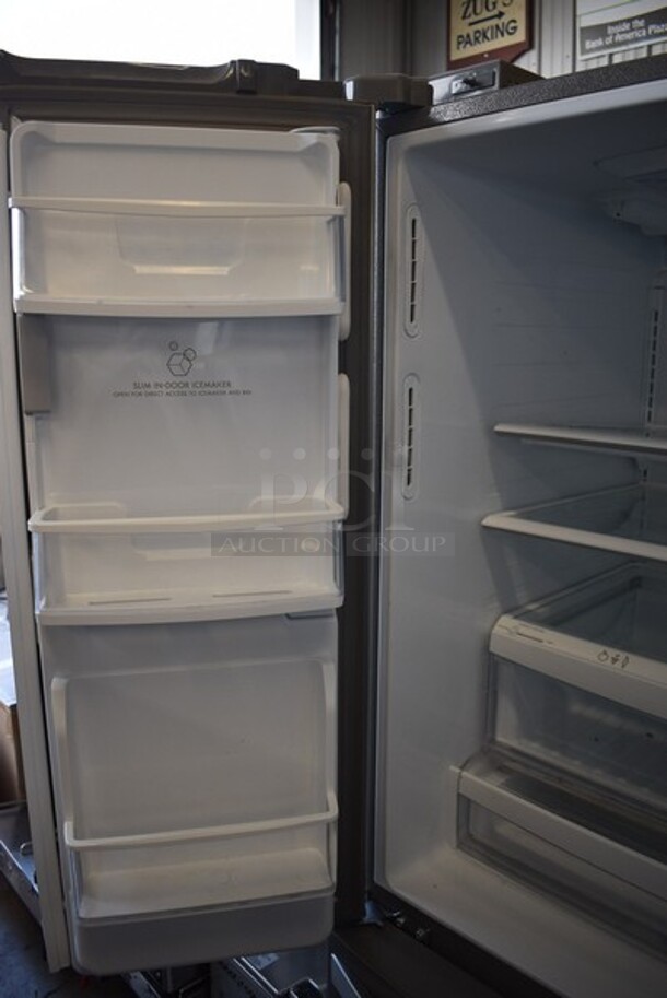 Kenmore Elite Model 795.71036.010 Chrome Finish French Style Door Cooler w/ Lower Freezer Combo Unit. 115 Volts, 1 Phase. 33x33x70. Tested and Powers On But Does Not Get Cold - Image 7 of 8