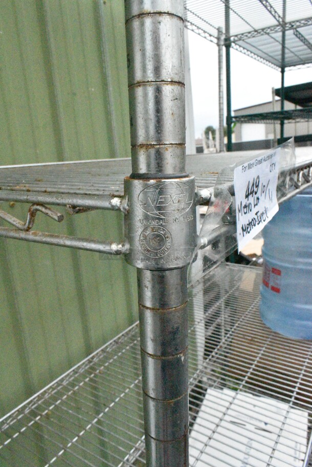 Chrome Finish 4 Tier Wire Shelving Unit w/ Contents including Ice Bucket. BUYER MUST DISMANTLE. PCI CANNOT DISMANTLE FOR SHIPPING. PLEASE CONSIDER FREIGHT CHARGES. - Image 7 of 7