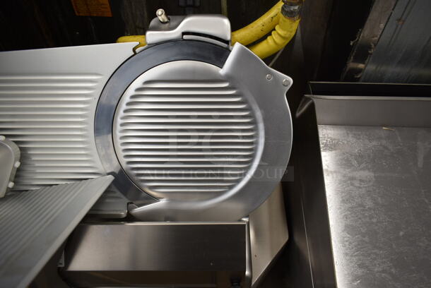 BRAND NEW SCRATCH AND DENT! Estella 348SLAS13 Stainless Steel Commercial Countertop Automatic Meat Slicer w/ Blade Sharpener. 120 Volts, 1 Phase. Tested and Working! - Image 3 of 7