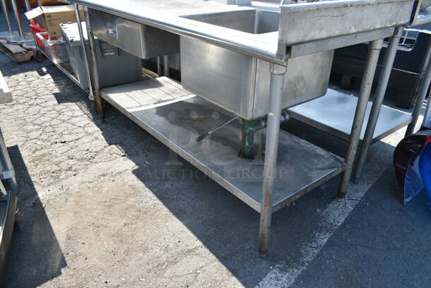 Stainless Steel Table w/ Sink Basin, Faucet, Handles, Drawer and Under Shelf.  - Image 2 of 6