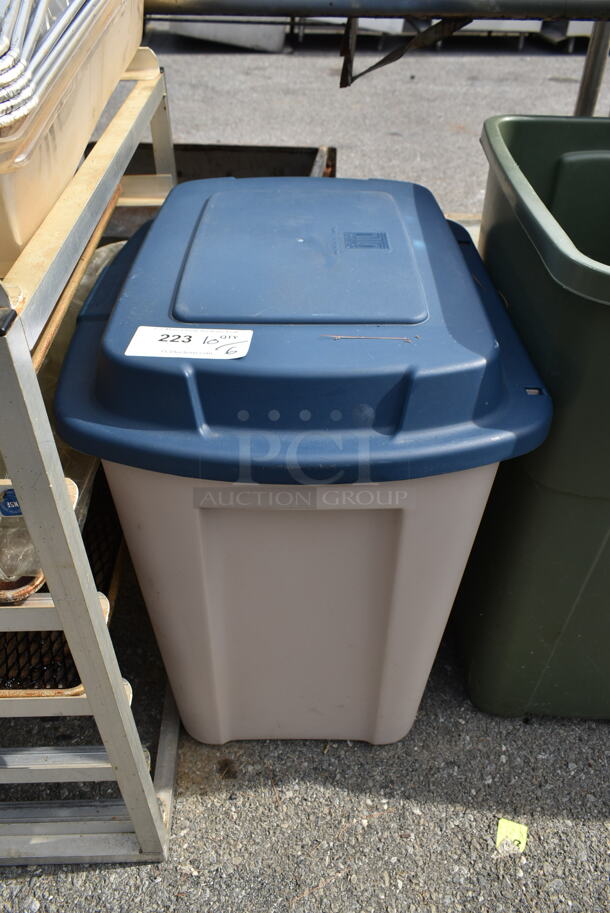 ALL ONE MONEY! Lot of Gray Poly Bin w. blue Lid and Green Poly Bin! - Image 1 of 7