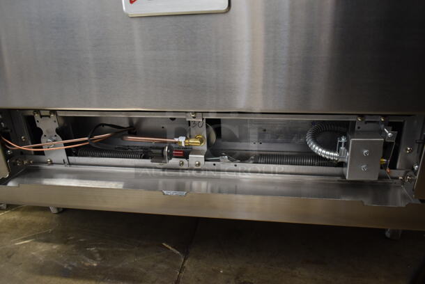 BRAND NEW SCRATCH AND DENT! 2023 Garland G36-6C Stainless Steel Commercial Floor Style Natural Gas Powered 6 Burner Range w/ Convection Oven, Over Shelf and Back Splash.  - Image 6 of 7