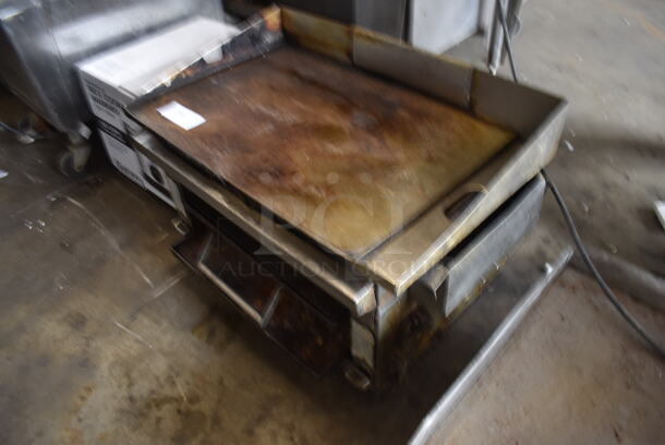 Commercial Stainless Steel Countertop Natural Gas Powered Griddle With Cheesemelter.  - Image 3 of 6
