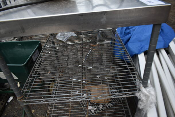 Stainless Steel Table w/ 2 Wire Under Shelves on Commercial Casters. - Image 3 of 4