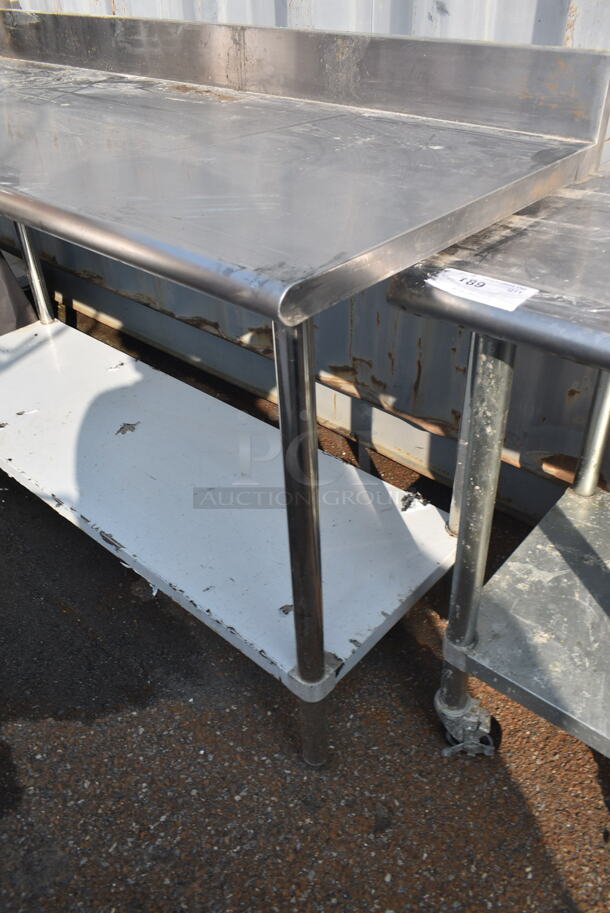 Stainless Steel Commercial Table w/ Back Splash and Under Shelf. - Image 5 of 5