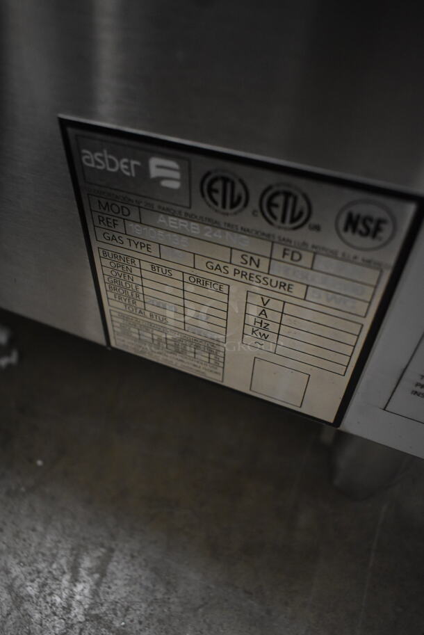 Asber AERB24NG Stainless Steel Commercial Countertop Natural Gas Powered Charbroiler. 60,000 BTU. - Image 4 of 4