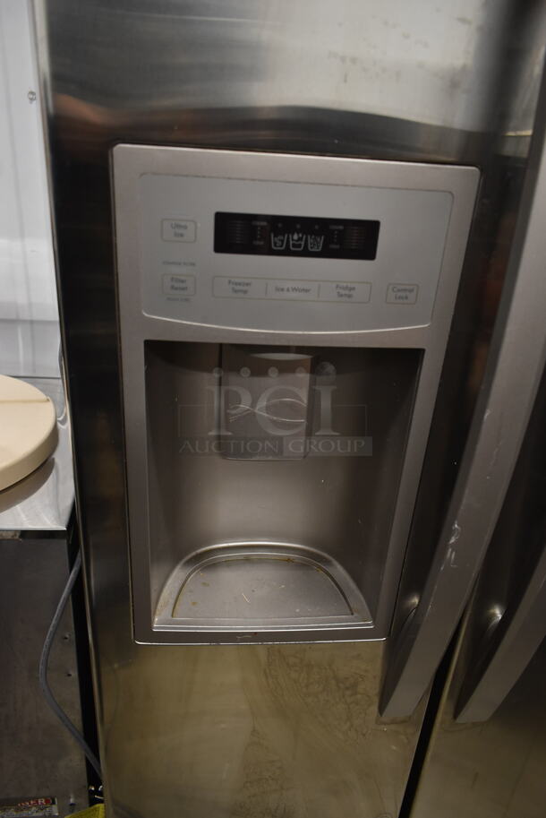 Kenmore 795.51313.012 Stainless Steel Cooler Freezer Combo Unit w/ Water and Ice Dispenser. 115 Volts, 1 Phase. Tested and Working!  - Image 2 of 7