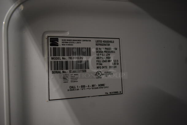 Kenmore 795.51313.012 Stainless Steel Cooler Freezer Combo Unit w/ Water and Ice Dispenser. 115 Volts, 1 Phase. Tested and Working!  - Image 7 of 7