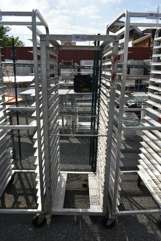 Metal Commercial Pan Transport Rack on Commercial Casters.