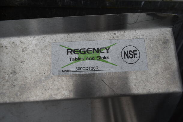 Regency 600CDT36R Stainless Steel Commercial Right Side Clean Side Dishwasher Table. - Image 4 of 4