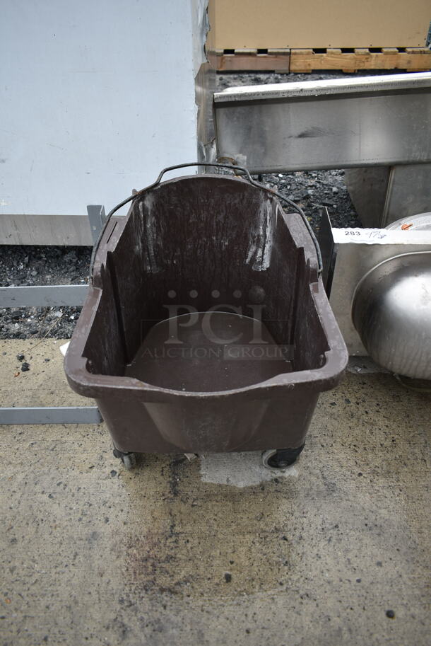 Brown Poly Mop Bucket on Commercial Casters.