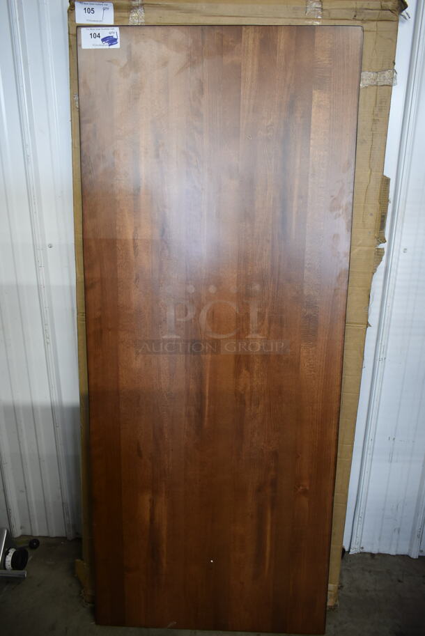 BRAND NEW! Lancaster Table & Seating 3493072ANTWA Antique Walnut Wooden Live Edge Butcher Block Tabletop. - Image 1 of 3