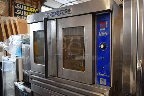 2 Bakers Pride Cyclone Stainless Steel Commercial Natural Gas Powered Full Size Convection Ovens w/ View Through Doors, Metal Oven Racks and Thermostatic Controls. 2 Times Your Bid! - Image 2 of 7