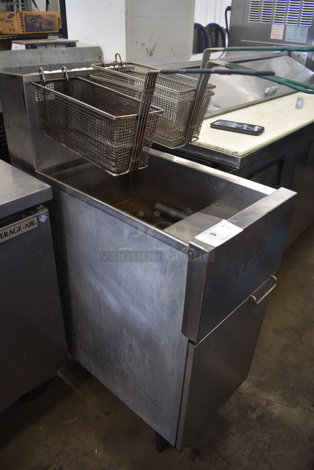Dean SR142GPS Commercial Stainless Steel Gas Propane Floor Deep Fryer With 2 Fryer Baskets On Legs. 105,000 BTU. - Image 2 of 5