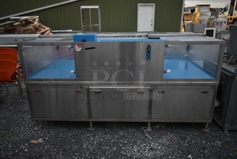 Stainless Steel Commercial Floor Style Aquarium.