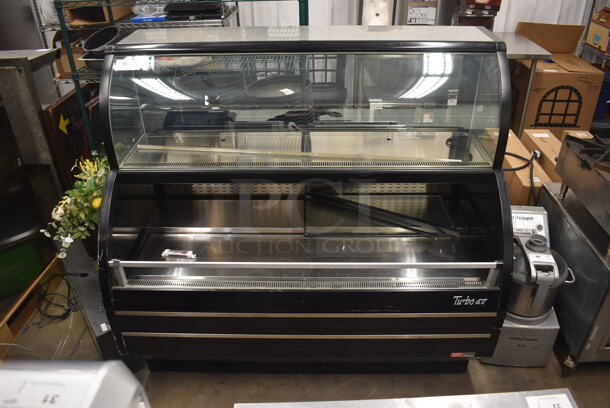 Turbo Air TOM-W-60SB Commercial Stainless Steel Open Air Merchandiser Cooler With Curved Front Glass. 120V, 1 Phase. Tested and Powers On But Does Not Get Cold - Image 1 of 8