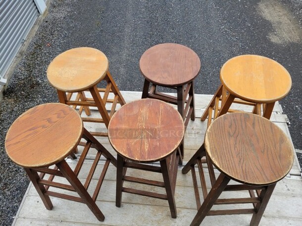 Wood Bar Stool  - Image 2 of 2