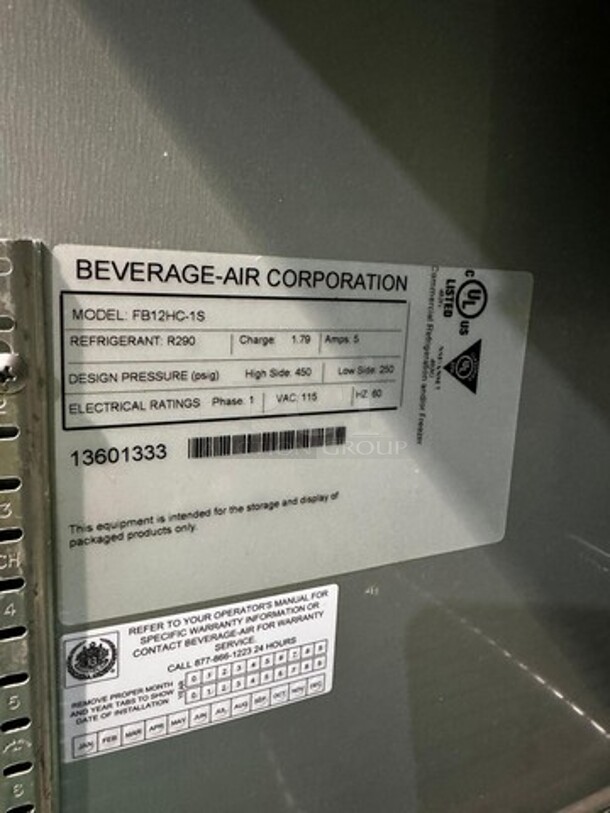 Beverage-Air FB12HC-1S Refrigerator 115V 24X24X68 Like New! - Image 4 of 4