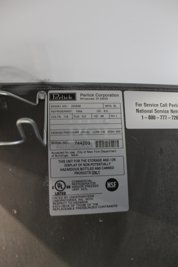 BRAND NEW! Perlick DDS36 Stainless Steel Commercial Single Door Undercounter Direct Draw Kegerator Cooler. 115 Volts, 1 Phase. Tested and Working! - Image 6 of 6
