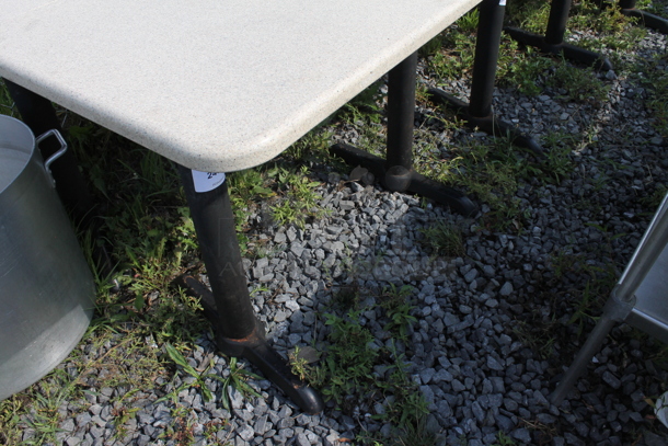 2 White Tables on Black Metal Table Bases. 2 Times Your Bid! - Image 2 of 2