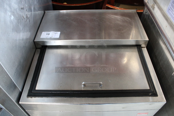 Glastender Model MF24-SF2 Stainless Steel Commercial Back Bar Glass Chiller Cooler w/ Sliding Lid on Commercial Casters. 115 Volts, 1 Phase. 24x24x38. Tested and Working! - Image 2 of 7