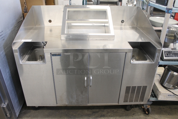 Norlake ZR112SSS/0M-2DQ Refrigerated Topping Cooler w/ Dual Sinks. 115 Volt, 1 Phase. Tested and Working!