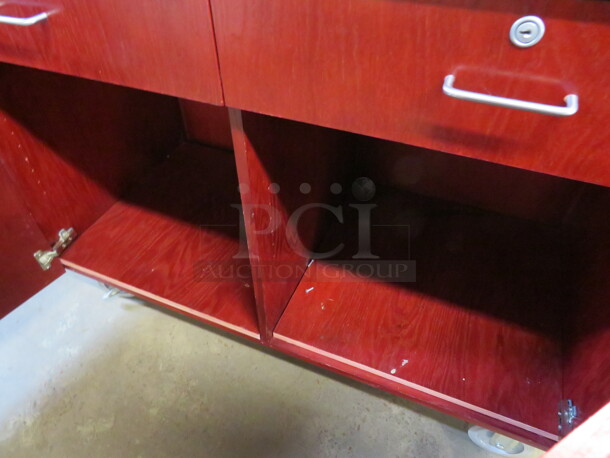 One Work Station With A Black Laminate Top, 2 Doors, And 2 Drawers On Casters. 48X25X36 - Image 3 of 3