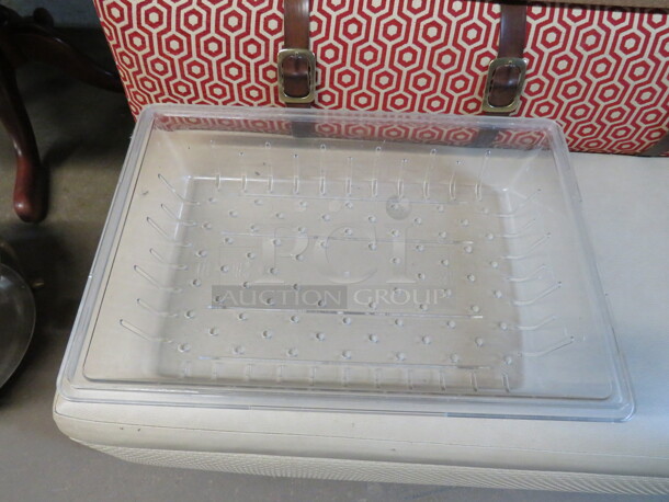 One Cambro Perforated Food Storage Container. #1826CLRCW. 18X26X5.5