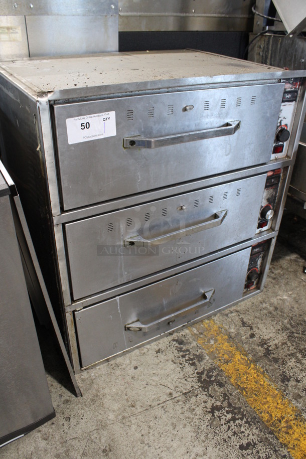 Hatco Stainless Steel Commercial 3 Drawer Food Warmer. 29.5x23.5x31. Cannot Test - Unit Was Previously Hardwired - Image 6 of 6