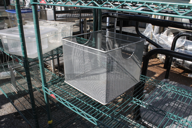Metro Green Metal 5 Tier Wire Shelving Unit w/ Contents Including Stainless Steel Drop In Bins. BUYER MUST DISMANTLE. PCI CANNOT DISMANTLE FOR SHIPPING. PLEASE CONSIDER FREIGHT CHARGES. - Image 3 of 4