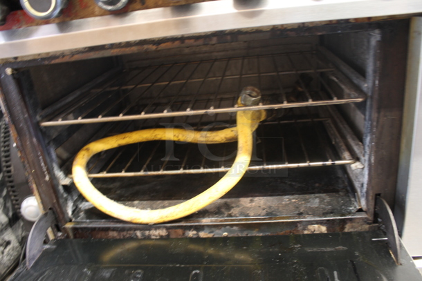 Vulcan 260L Natural Gas 6 Burner Range and 24" Griddle Combo w/ 2 Ovens, Gas Hose and Salamander Shelf - Image 8 of 12